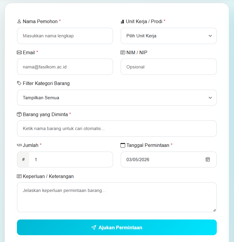 Contoh form permintaan
